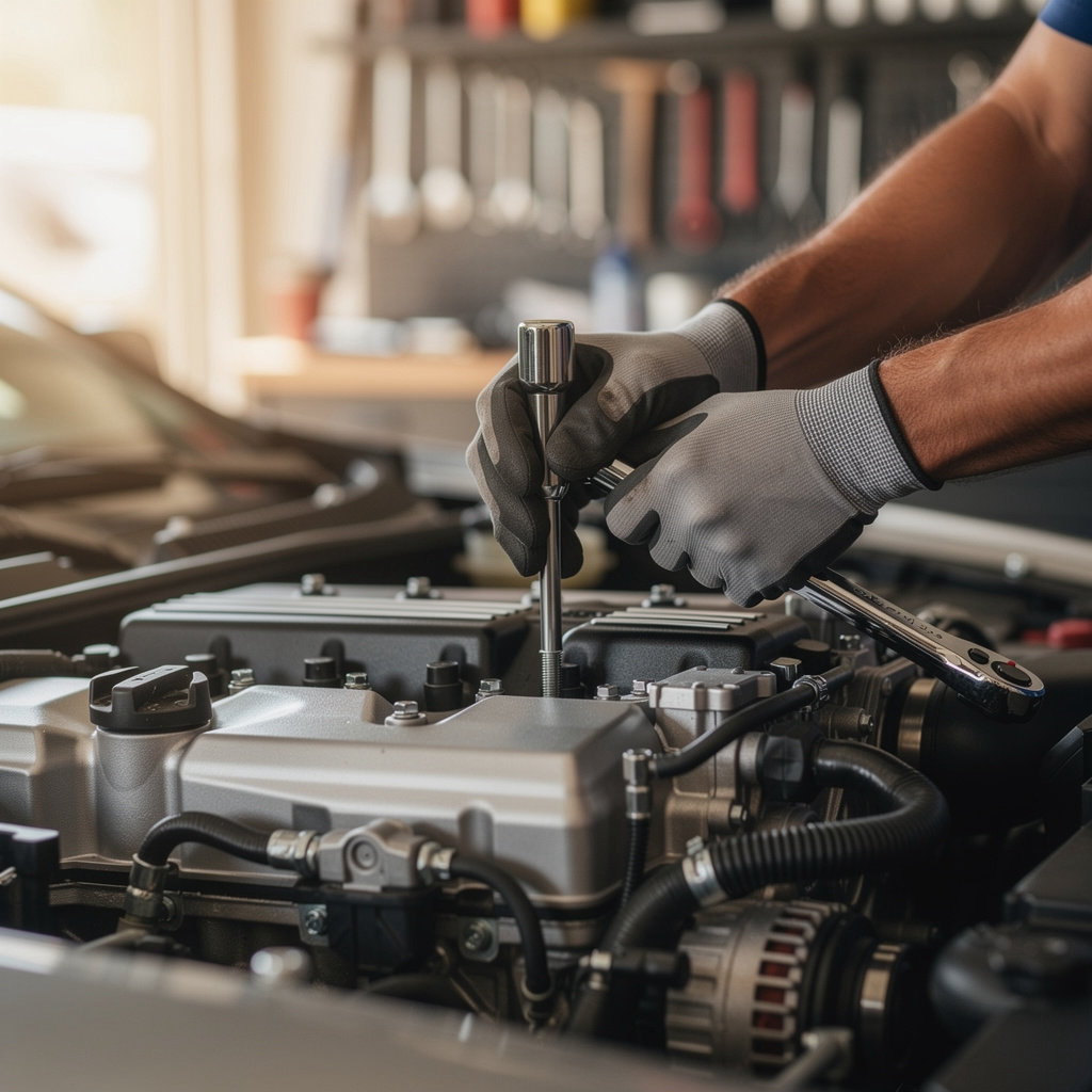Villa's Auto Center General Mechanic experienced technician performing honest, quality auto repair in San Diego